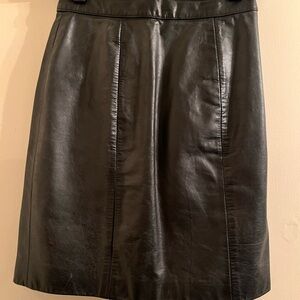 Skirt-Byrnes & Baker Black Leather Mini Skirt Size 2